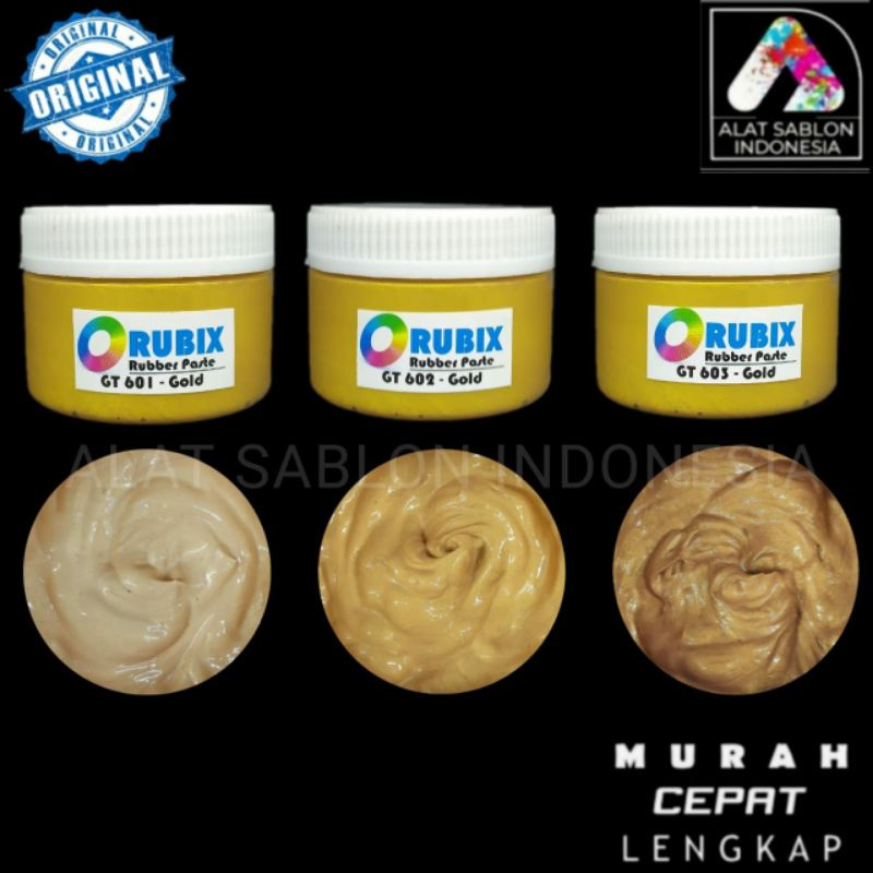 TINTA SABLON RUBBER GOLD RUBIX 100GR ALAT SABLON