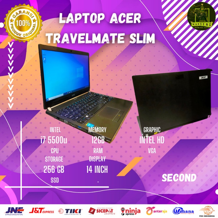 LEPTOP LAPTOP ACER Travelmate Slim SECOND I7 GEN 5 RAM 12GB SSD 256 GB