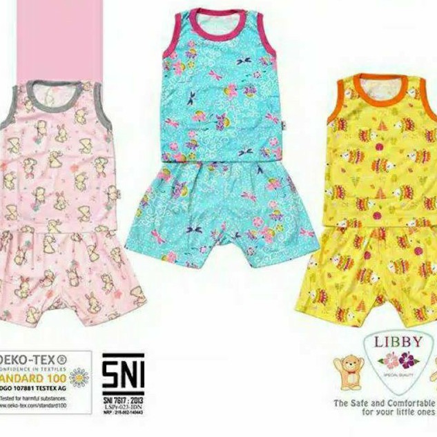 Setelan Kutung SINGLET LIBBY SML Baju Bayi Piyama Spesial Katun