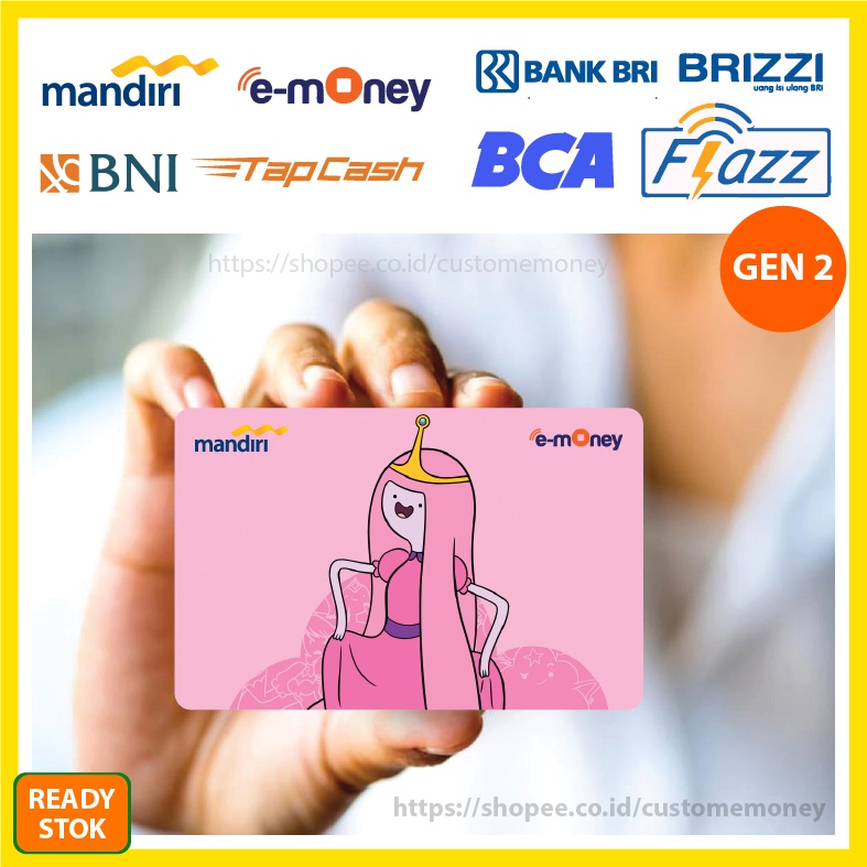 KARTU EMONEY ANIME KARTUN PUTRI BUBBLEGUM ADVENTURE TIME ETOLL E-MONEY MANDIRI FLAZZ BCA GEN 2 TAPCASH BRIZZI - 1 SISI