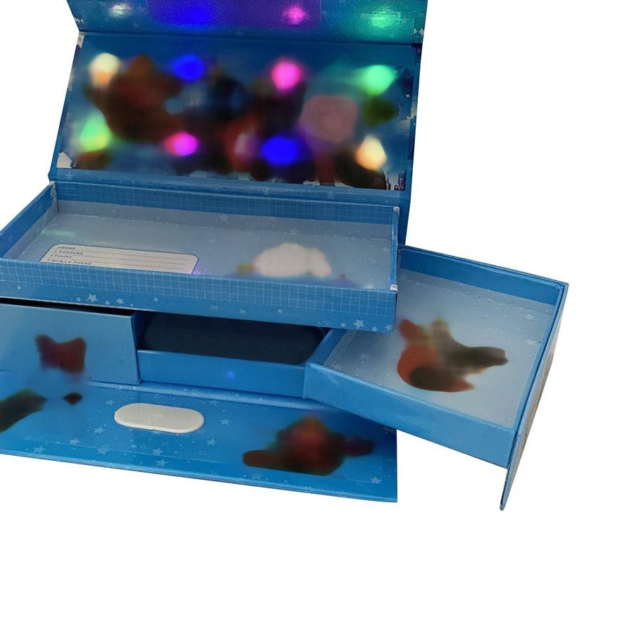 

zdw-253 Kotak pensil kode 3d lampu 3 tingkat tempat pensil susun kunci password ^^