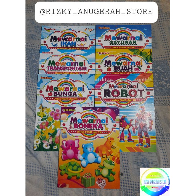 Paket Murah 7pcs Buku Mewarnai Boediono