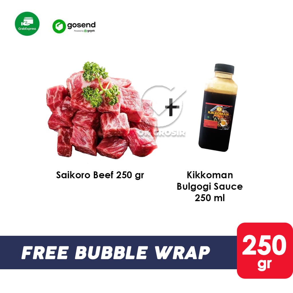 

Paket Beef Meltique Saikoro 250gr + Kikkoman Bulgogi 250gr (KHUSUS GOSEND)