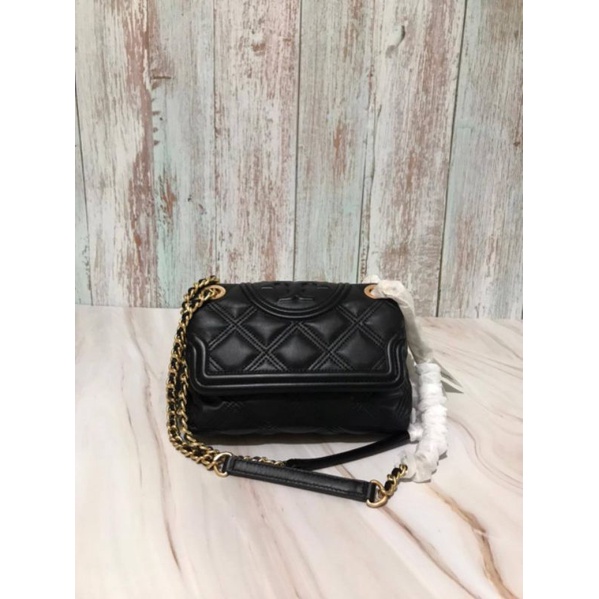 TB Fleming Soft Small Black-glazed burgundy-red/tas Tory Burch ori