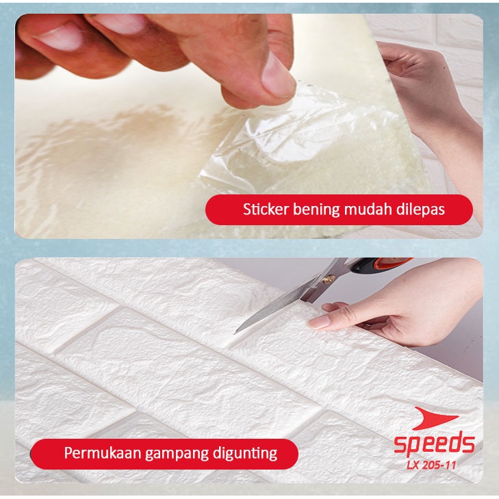 Wallpaper dinding 3D speeds 70x70 5mm Foam Stiker Emboss Wallpaper Dinding Kamar Tidur 205-11-6