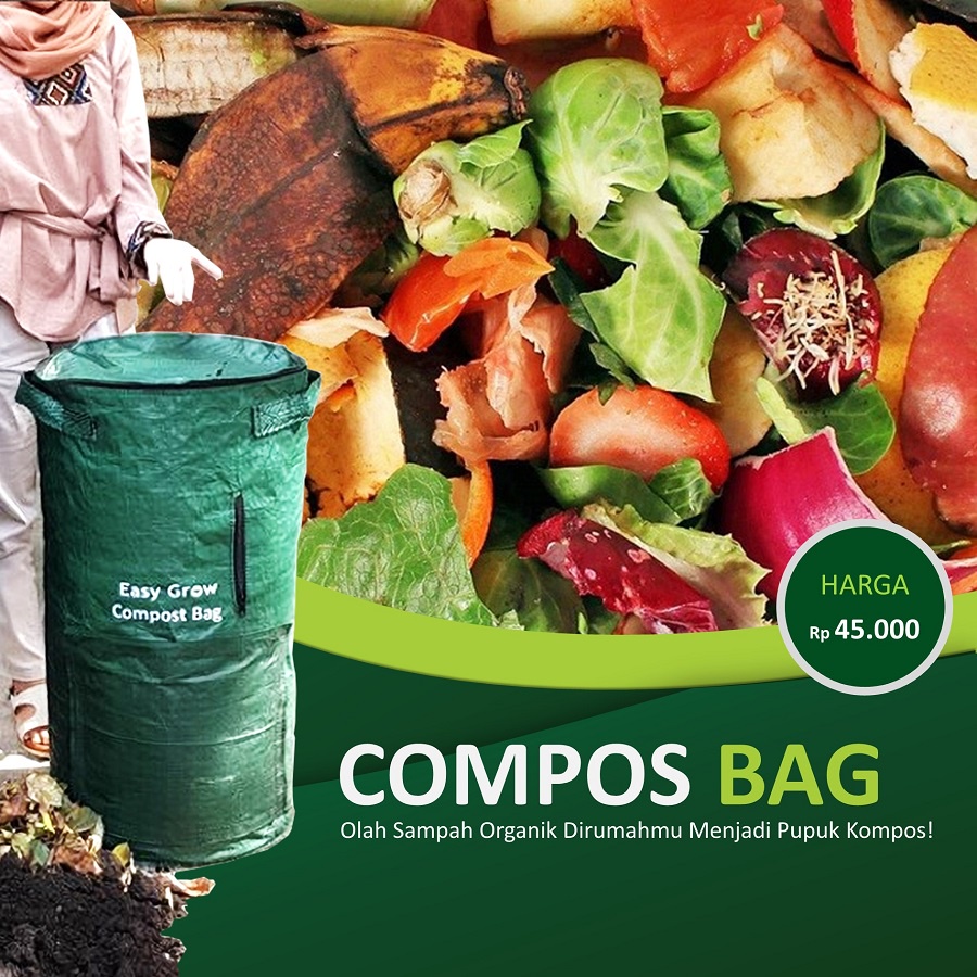 Jual Compost Bag 80 Liter Easy Grow Olah Limbah Daun Organik Tas Kompos