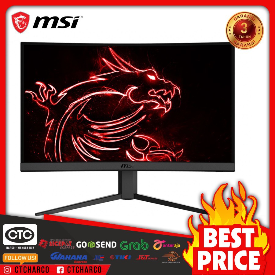 monitor led msi optix g24c4 curved gaming 1080p 144hz