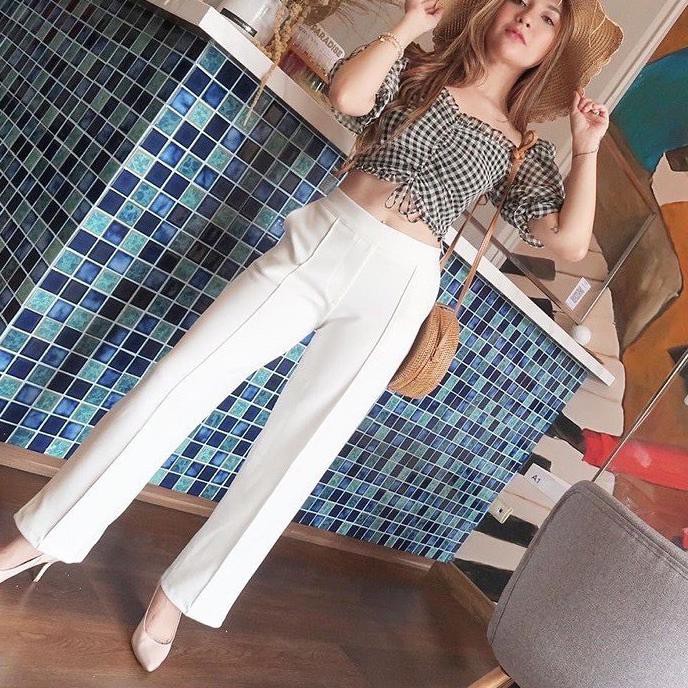 Best Seller (vis-713) [BAYAR DI TEMPAT ] CELANA KULOT SCUBA WANITA / HELIX PANTS / CELANA KEKINIAN