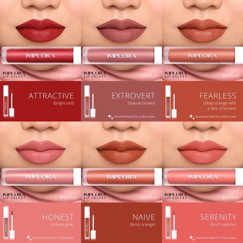 IMPLORA LIP VELVET | LIP CREAM IMPLORA LIPSTIK BPOM ORIGINAL 4.8