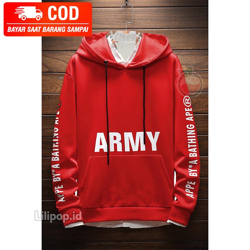 Lilipop.id Sweater Pria Appe Army Hoodie Jumper Outwear