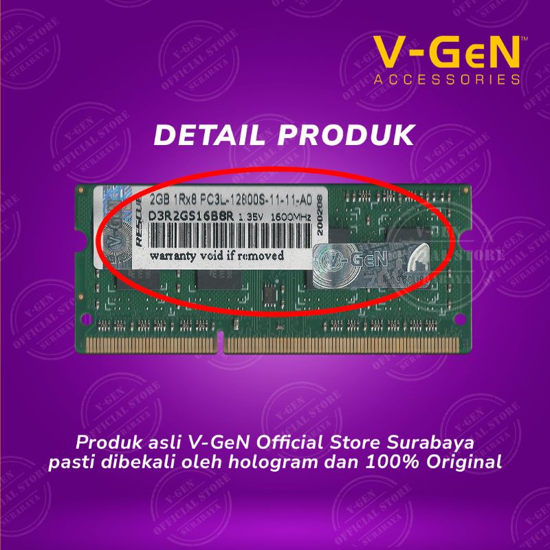sodim DDR3L 2G 12800/1600 Mhz Low Volt rescue vgen
