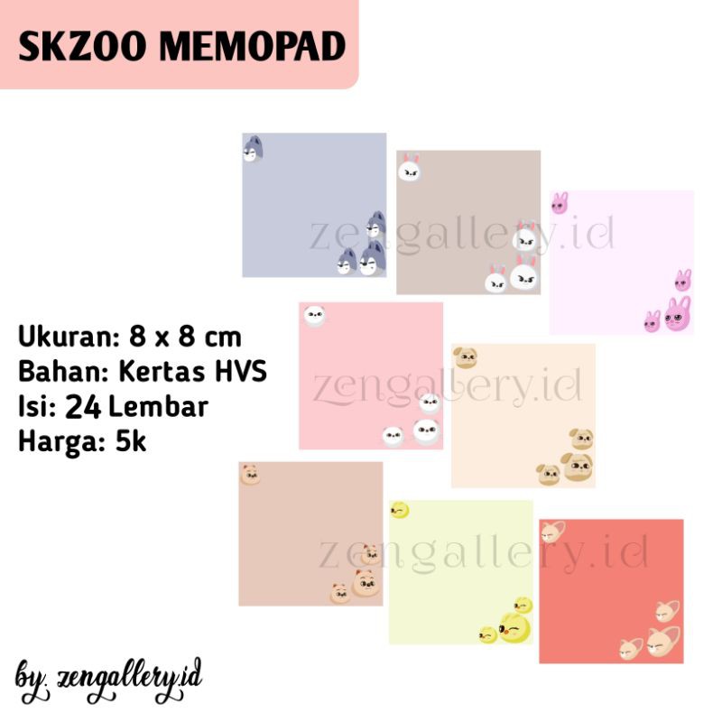 

SKZOO Memopad | SKZ ZOO Stray Kids Memopad | Stray Kids Memopad
