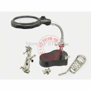 Jual Alat Pegangan Solder Helping Hand dan Kaca Pembesar - Black