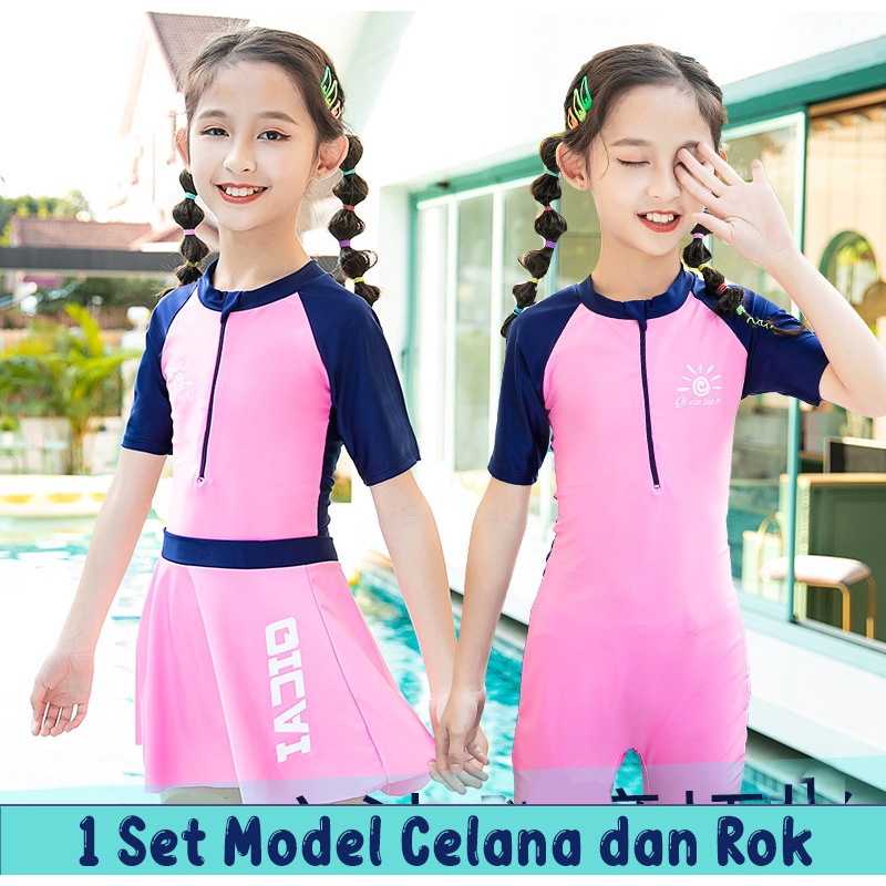 Swimming Suit Baju Renang Anak Perempuan Berlengan