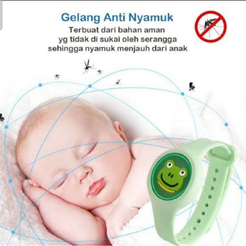 Gelang Anti Nyamuk anak bayi karakter dengan lampu led