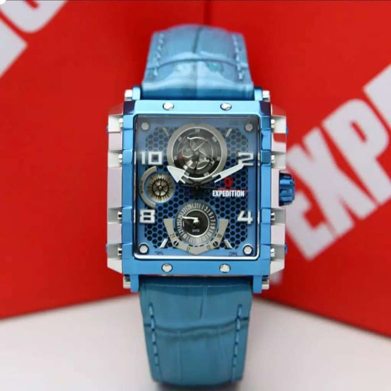 NEW JAM TANGAN WANITA EXPEDITION E6757 SILVER BLUE ORIGINAL GARANSI RESMI 1TAHUN