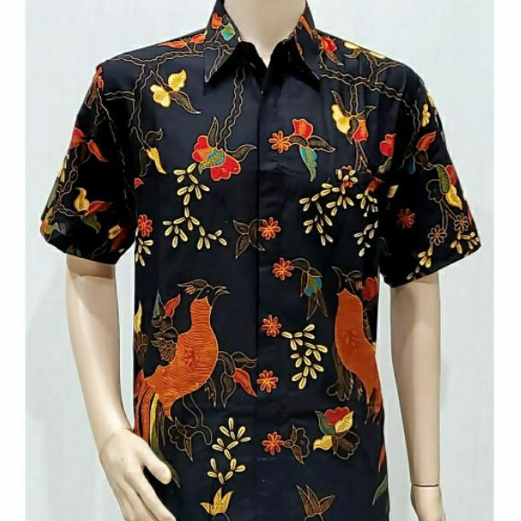 Kemeja Batik Big Size 4L-5L Lengan Pendek Atasan Hem Pria Jumbo XXXXL Baju Batik Modern JVT