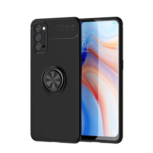 Oppo Reno 4 Reno4 Invisible I Ring iRing Soft Case TPU Free Tempered Glass