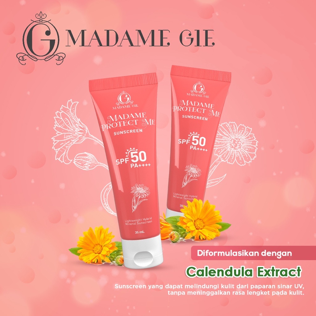 [MERAH] MADAME GIE Protect Me Sunscreen SPF 50 PA++++ With Calendula Extract - 35 ml