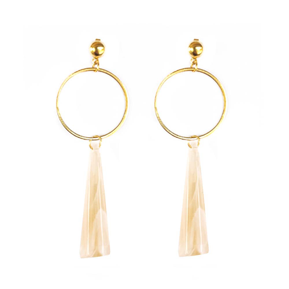 EA013 Anting Round Big Long Crystal 6 Warna