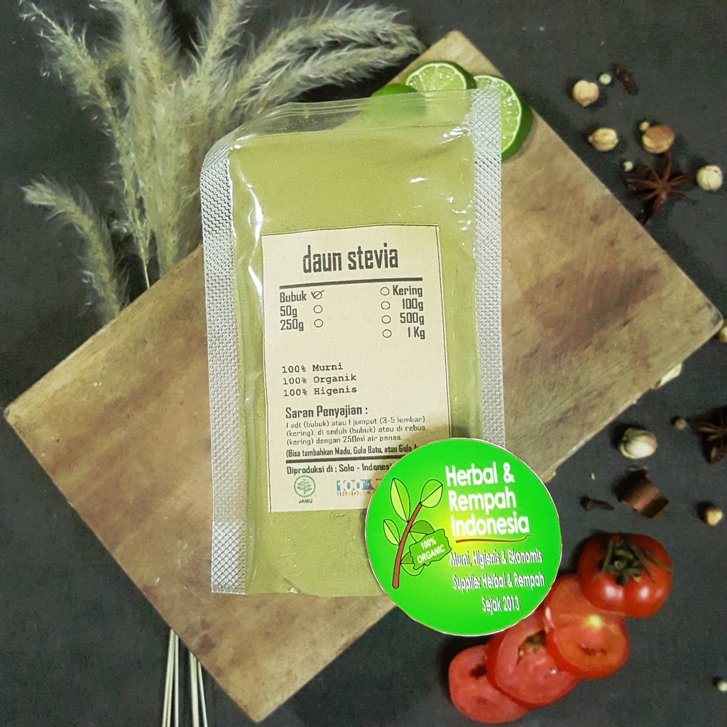

Daun Stevia Bubuk - 100 GR / REMPAH / JSR / 100% MURNI