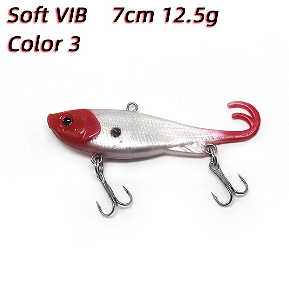 1 Pc Umpan Pancing Soft Bait VIB Bentuk Ikan Imitasi 6.5cm 12g Dengan Kail