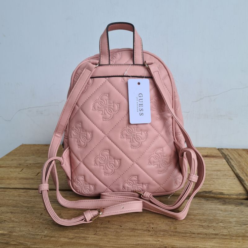 (WODB) Tas shanina backpack gb fashion emboss logo grey black ori