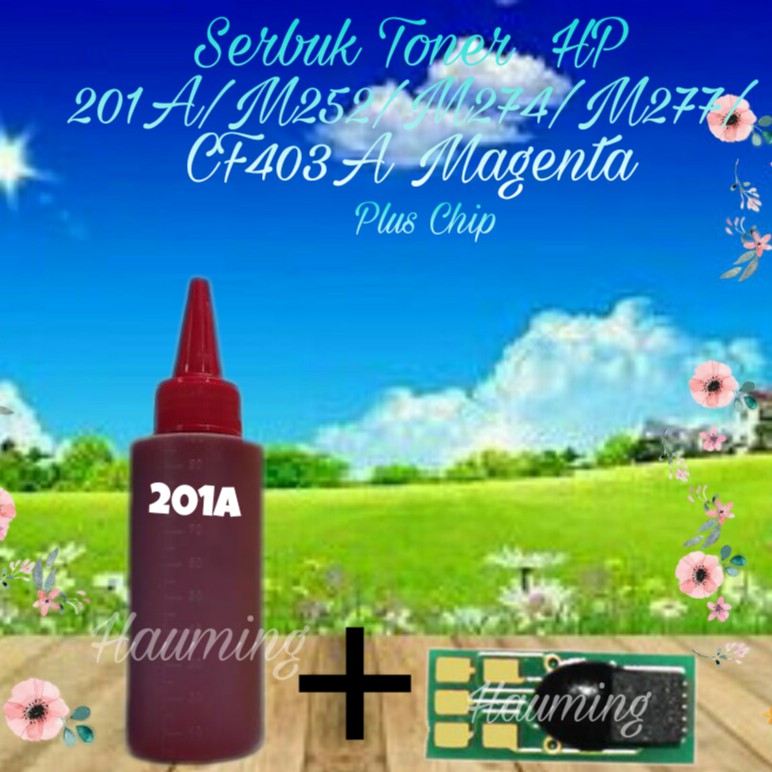 Serbuk Toner HP 201A M252 M274 M277 M252n M252dw M274n M277n M277dw CF403A Magenta + Chip