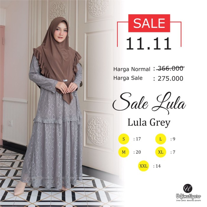 PREMIUM GAMIS LULA DRESS BY URFIMUTIYARO// GAMIS BROKAT CANTIK ELEGAN SYARI