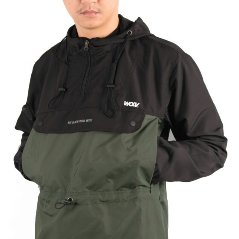 WOLV Jaket Cougle Snowdope Jaket Parasut Pria Jaket Outdoor