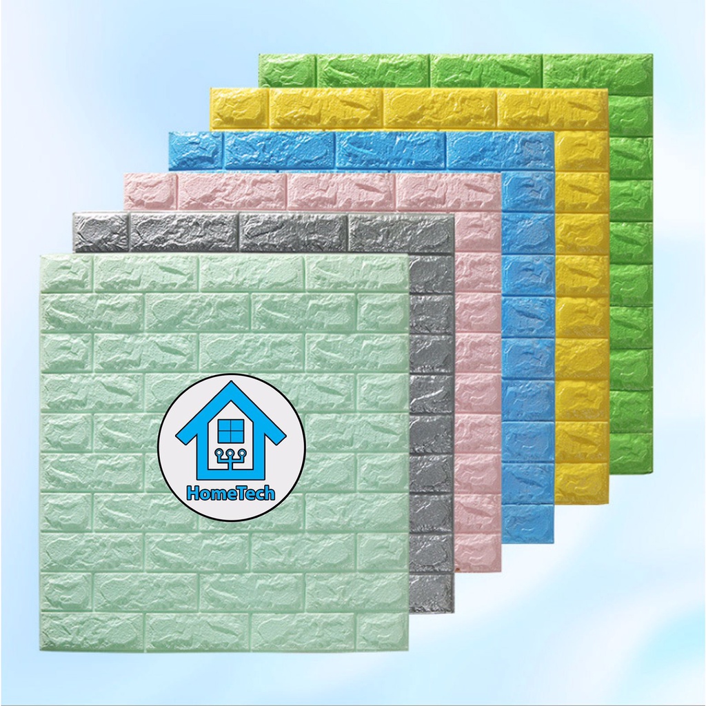 HT Wallpaper Sticker Foam Bata 3D Coklat Premium Wall Paper Stiker Dinding-3