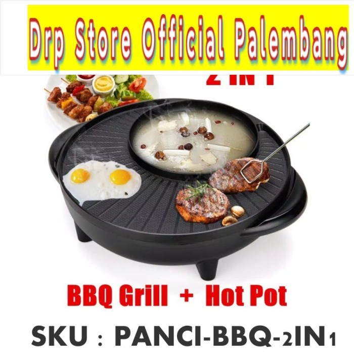 Panci Hotpot BBQ 2IN1 - Panci Shabu-Shabu - Panci Suki Grill