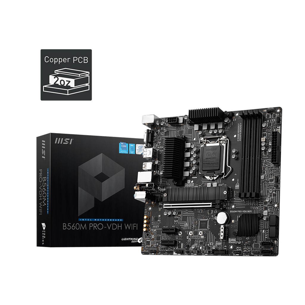 Mainboard MSI B560M-Pro VDH WiFi - mATX LGA1200 - MSI B560M Pro VDH Intel LGA 1200 Gen 11