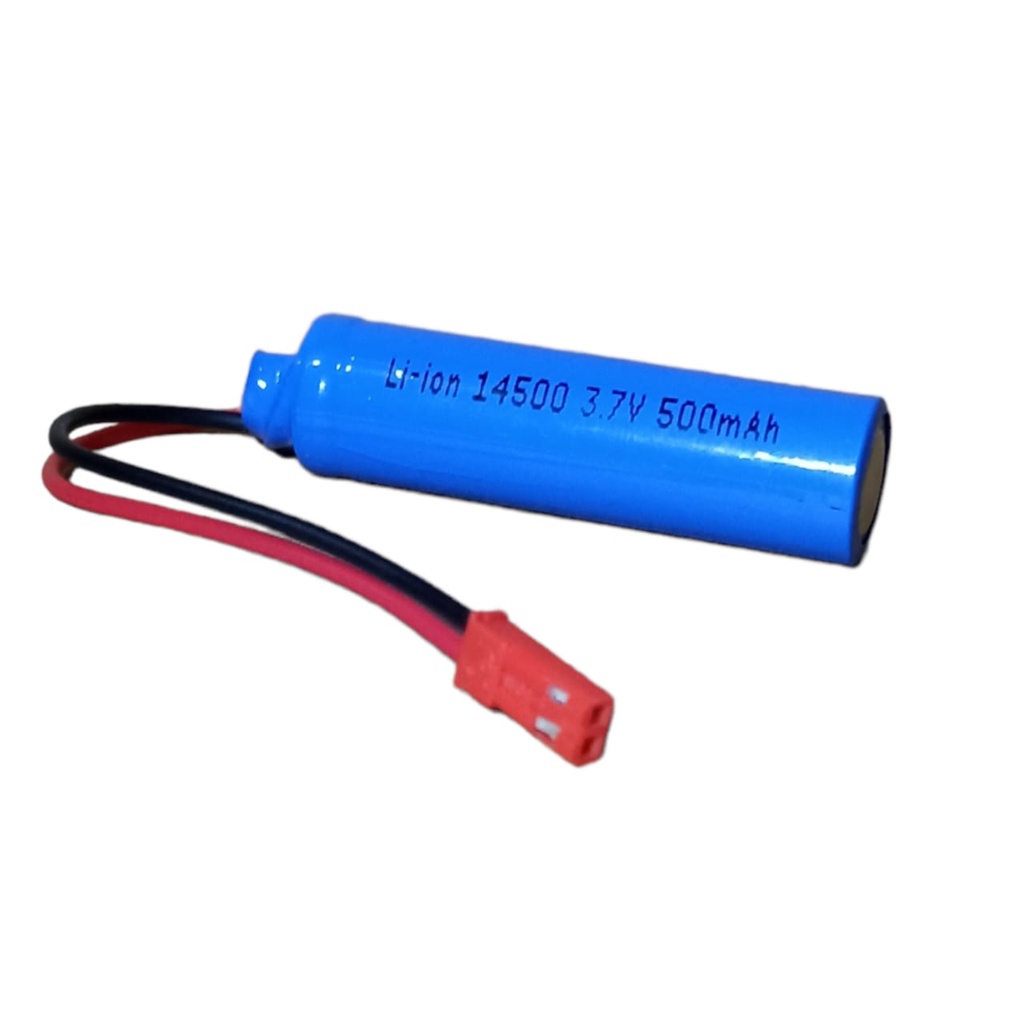 Baterai RC/ Mainan Anak / Baterai Speaker &amp; Elektronik Lainnya 1X 14500 500mAh 3.7V Konektor JST PLUG MERAH