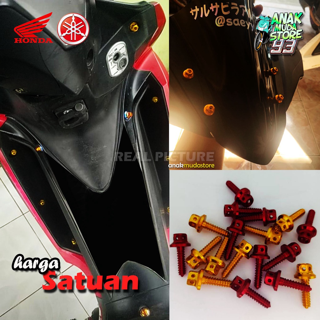 (BP01) Baut Body Motor Mur Scrup Dasbor Probolt Body Motor Windshield Tameng Motor Variasi Jual Ecer