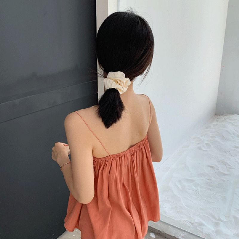 Scrunchie Cepol Rambut Bahan Chiffon Silky Satin Polos Ikat Rambut Kunciran Berkilau