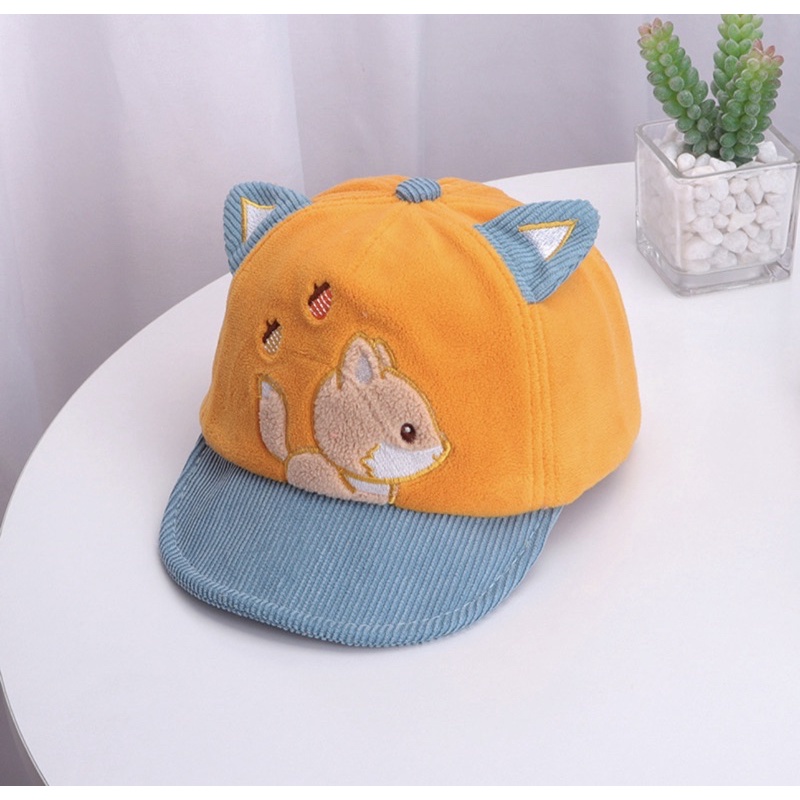 Topi Baseball Anak Bayi Squirrel Untuk Anak Laki Laki Anak  / Baby Baseball Hat-Kuning