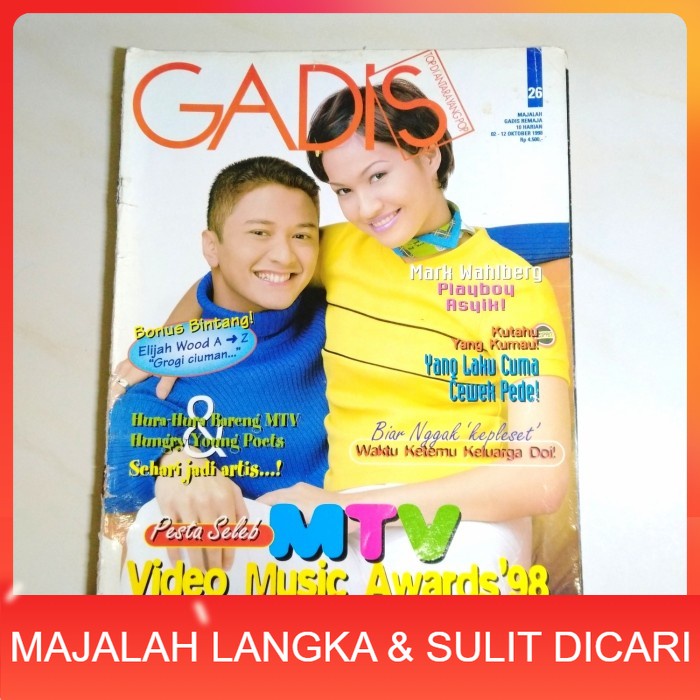 Majalah GADIS No.26 Okt 1998 FERY MARYADI & KARENINA (RARE ITEM) Langka
