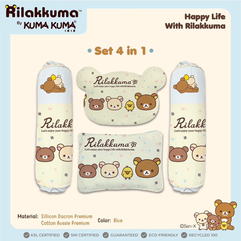 KUMA KUMA - BANTAL BAYI SET 4 IN 1 (NEW MOTIFF !!!!)