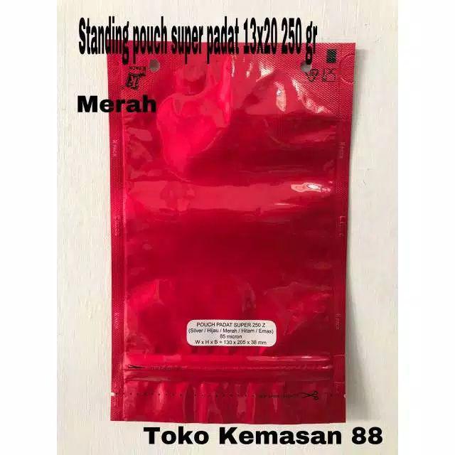 Standing Pouch Super Padat Merah 13x20cm 250 Gr , Termurah!
