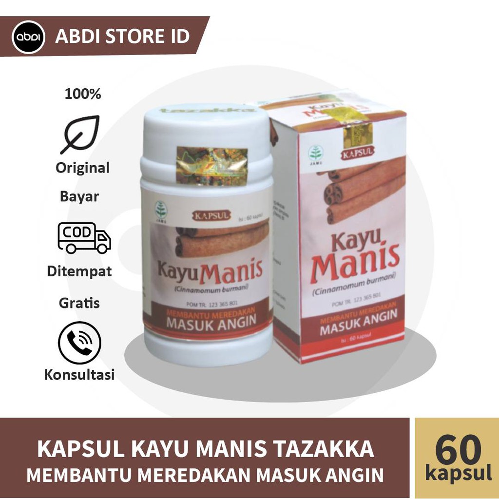 

Kapsul Kayu Manis Tazakka Herbal Demam Masuk Angin Batuk