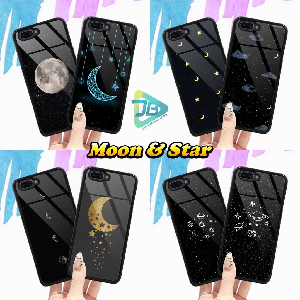 HARDCASE 2D GLOSSY MOON &amp; STAR OPPO VIVO XIAOMI SAMSUNG REALME IPHONE ALL TYPE JB4683