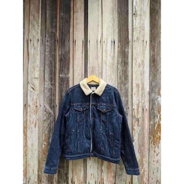 GAP indigo denim trucker Sherpa