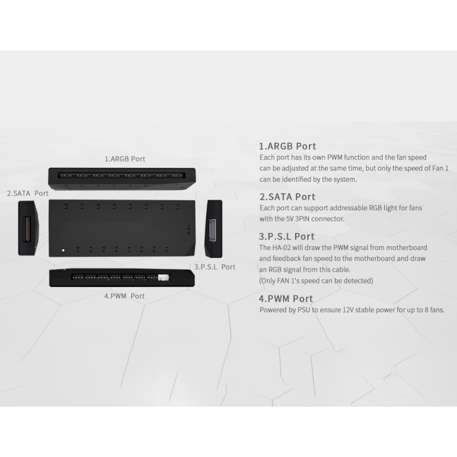 ID-COOLING HA-02 ARGB PWM Fan Hub 8Port