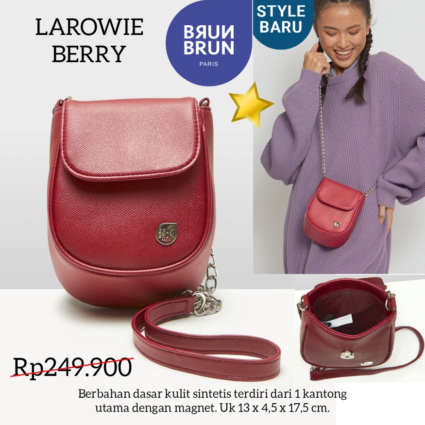 TAS LAROWIE BERRY SLINGPHONE BRUNBRUN BRUN BRUN SOPHIE MARTIN PARIS TAS DOMPET HP HANDPHONE WANITA S