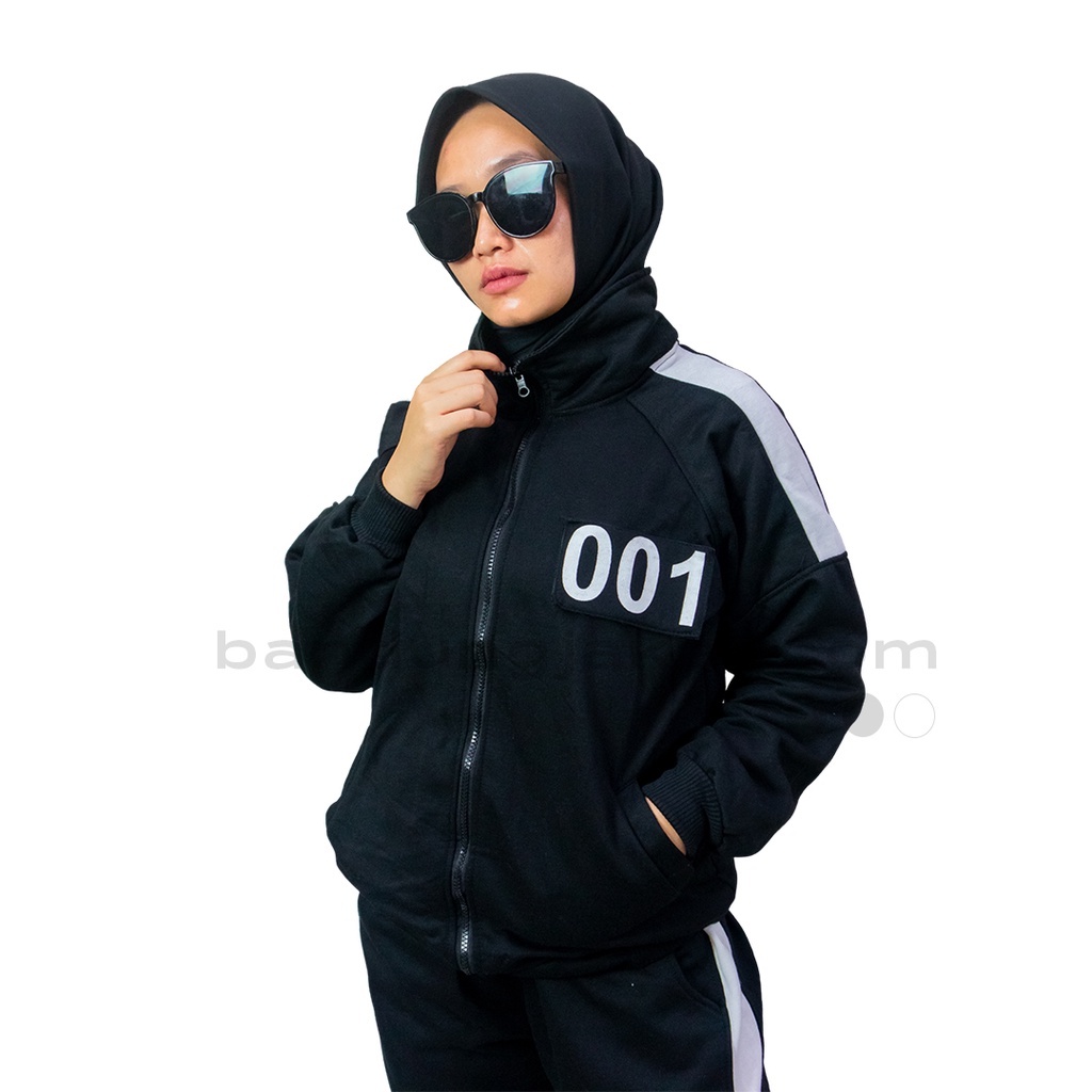 SQUID GAME SETELAN JAKET &amp; CELANA TERMURAH HITAM II JAKET KOREA II JAKET OLAHRAGA II SETELAN ANAK