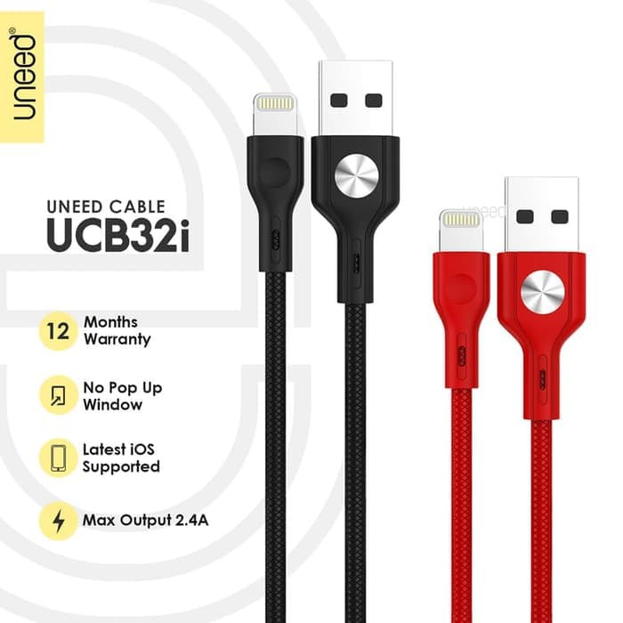 UNEED Kabel Data Lightning Fast Charging 2.4A - UCB32i