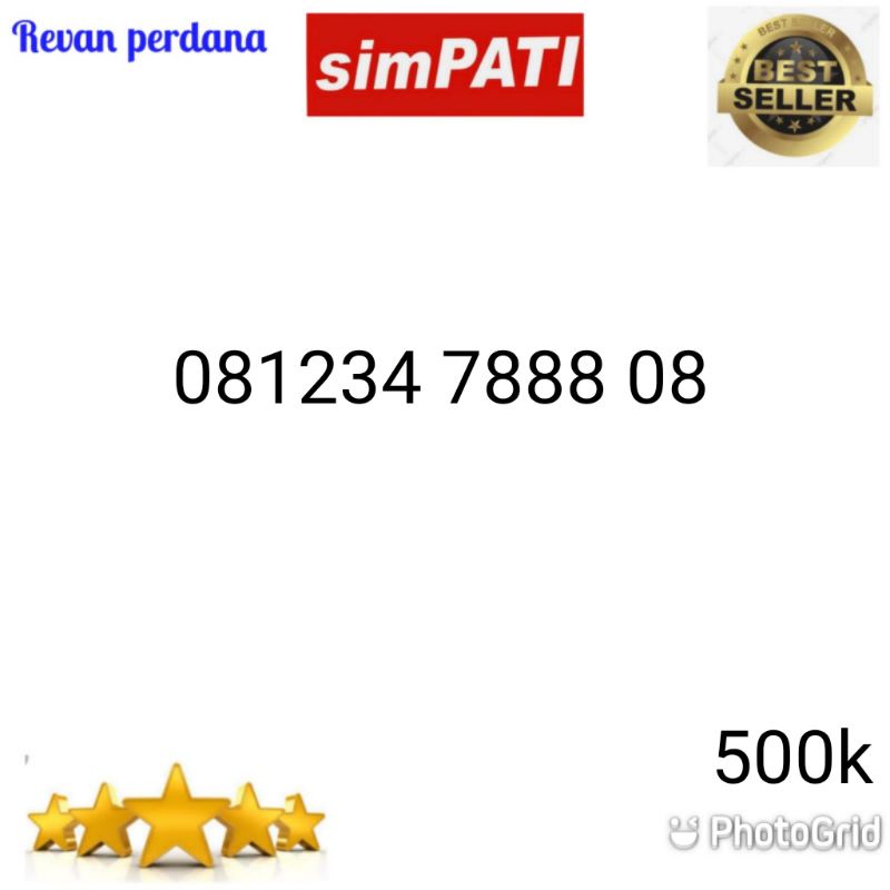 nomor cantik simpati seri urut naik 1234 0B1234 7888 08 rvb10