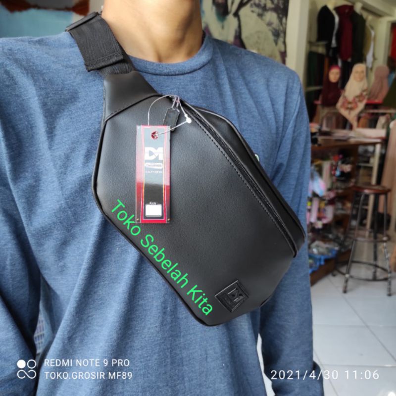 Original DM Tas Waist Bag Pria Tas Selempang Pria kulit  sintetis Tahan Air Hujan Paling Laris