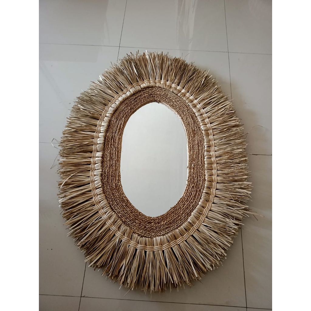 HOT PROMO CERMIN MENDONG SIGRAS UNIK ELEGAN WALL MIRROR